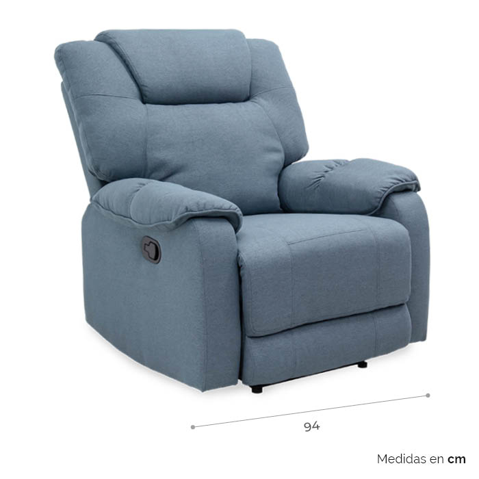 Sillon Reclinable Tela Azul Faret | Reclinables | salas